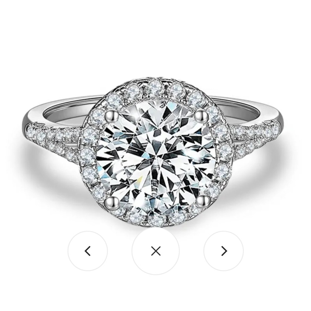 Halo Y-Arm Moissanite Engagement Ring 3 Carat